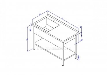 Стол-мойка с полкой купить у производителя